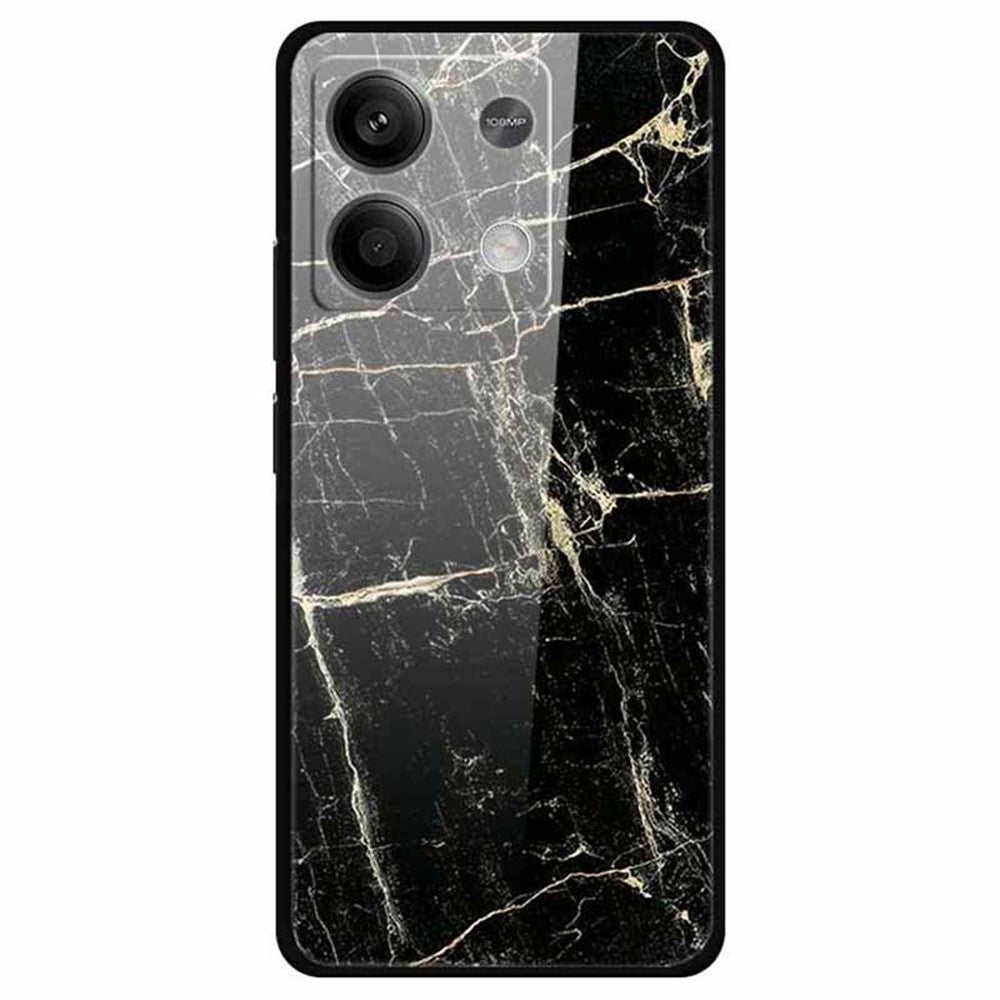 Xiaomi Redmi Note 13 5G-skal PC+härdat glas+TPU-mönstertryck mobilskal