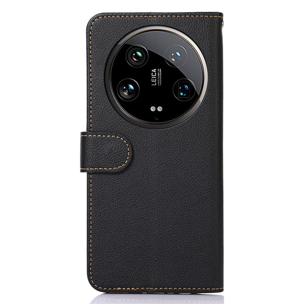 KHAZNEH For Xiaomi 14 Ultra Cell Phone Cases RFID Blocking Bump Proof Cover with Hand Strap