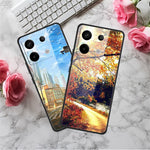 For Xiaomi Redmi Note 13 Pro 5G / Poco X6 5G Pattern Printing Case PC+Tempered Glass+TPU Phone Cover
