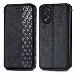 For Oppo A38 4G / A18 4G PU Leather Case Rhombus Imprint Wallet Stand Phone Cover