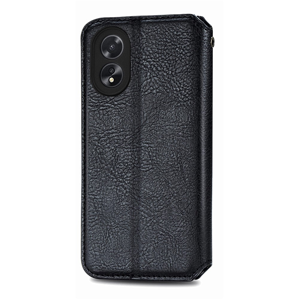 For Oppo A38 4G / A18 4G PU Leather Case Rhombus Imprint Wallet Stand Phone Cover