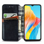 For Oppo A38 4G / A18 4G PU Leather Case Rhombus Imprint Wallet Stand Phone Cover