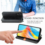 For Oppo A38 4G / A18 4G PU Leather Case Rhombus Imprint Wallet Stand Phone Cover