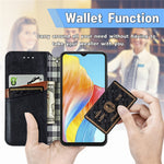 For Oppo A38 4G / A18 4G PU Leather Case Rhombus Imprint Wallet Stand Phone Cover