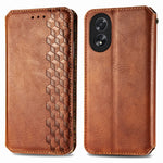 For Oppo A38 4G / A18 4G PU Leather Case Rhombus Imprint Wallet Stand Phone Cover