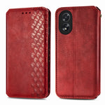 For Oppo A38 4G / A18 4G PU Leather Case Rhombus Imprint Wallet Stand Phone Cover