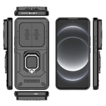 Xiaomi 14 Ultra-skal PC+TPU-stativmobilskal med glidande linsskydd