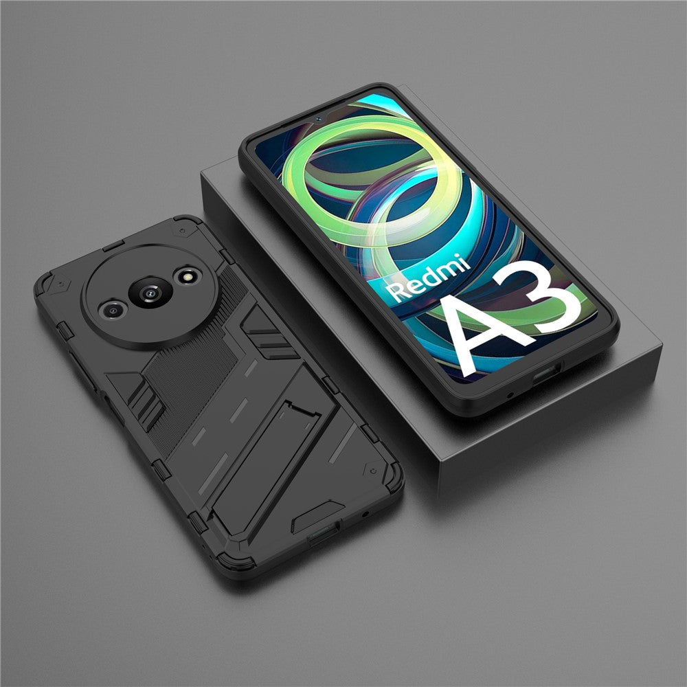 For Xiaomi Redmi A3 / Poco C61 4G Phone Cover PC+TPU Dual-Layer Protection Case Built-in Kickstand