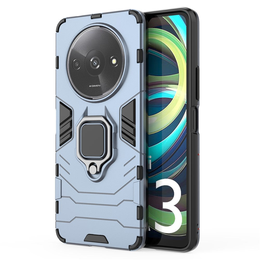 For Xiaomi Redmi A3 4G / Poco C61 4G Case Dual-Layer PC+TPU Armor Phone Cover Ring Holder Kickstand