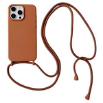 For iPhone 13 Pro Crossbody Lanyard Case Liquid Silicone Protective Phone Cover