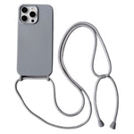 For iPhone 13 Pro Crossbody Lanyard Case Liquid Silicone Protective Phone Cover