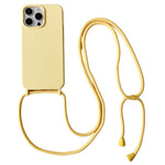 For iPhone 13 Pro Crossbody Lanyard Case Liquid Silicone Protective Phone Cover