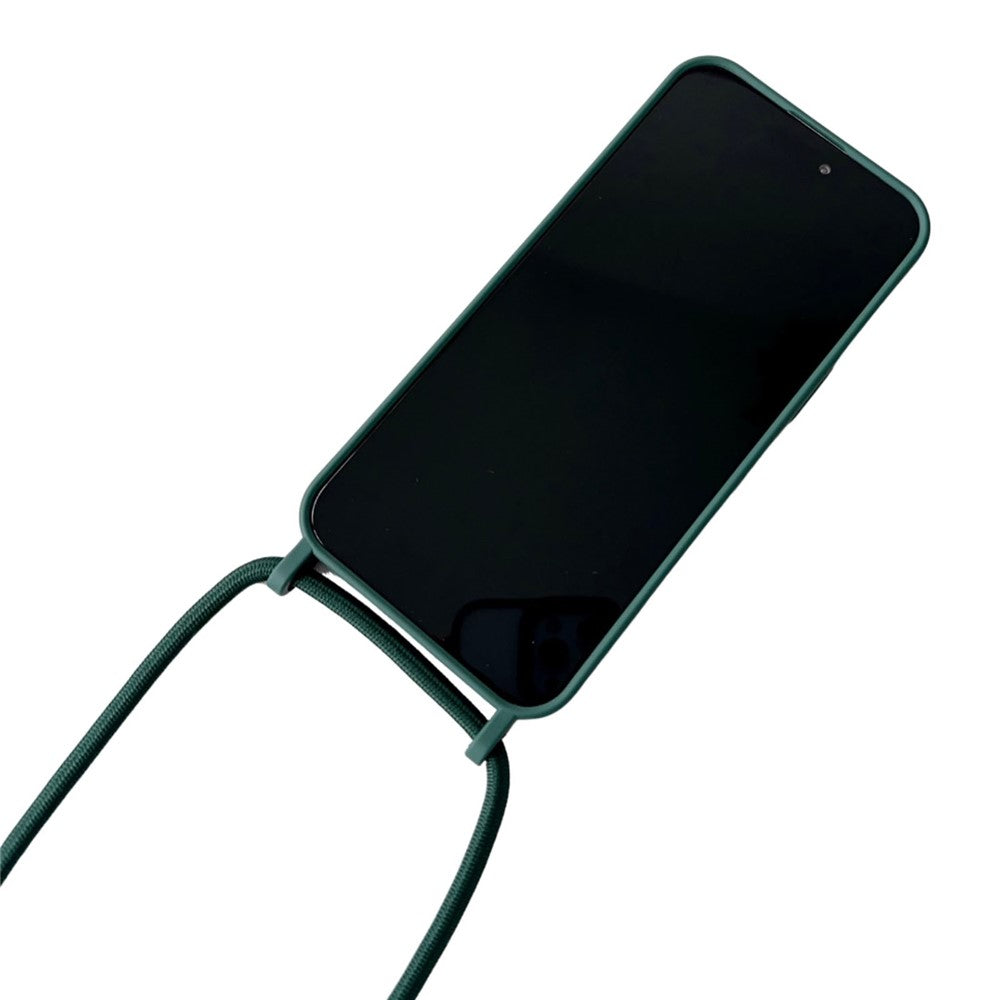 For iPhone 15 Pro Case Liquid Silicone Anti-Scratch Phone Cover with Adjustable Neck Cord