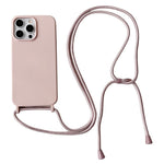 For iPhone 15 Pro Case Liquid Silicone Anti-Scratch Phone Cover with Adjustable Neck Cord