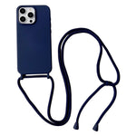 For iPhone 15 Pro Case Liquid Silicone Anti-Scratch Phone Cover with Adjustable Neck Cord