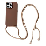 For iPhone 15 Pro Case Liquid Silicone Anti-Scratch Phone Cover with Adjustable Neck Cord
