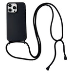 For iPhone 14 Pro Liquid Silicone Case Skin Like Feel Crossbody Phone Cover
