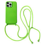For iPhone 14 Pro Liquid Silicone Case Skin Like Feel Crossbody Phone Cover