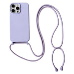 For iPhone 14 Pro Liquid Silicone Case Skin Like Feel Crossbody Phone Cover