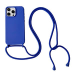 For iPhone 14 Pro Liquid Silicone Case Skin Like Feel Crossbody Phone Cover
