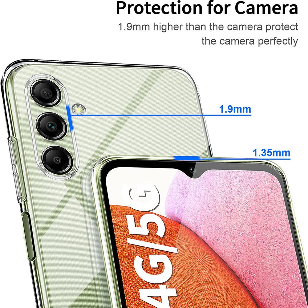 Samsung Galaxy A25 5G (Global) (161,0 x 76,5 x 8,3 mm) transparent TPU-cover med 3 hærdede glasfilm