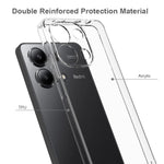 Xiaomi Redmi Note 13 4G-skal reptåligt TPU+akryl genomskinligt mobilskal