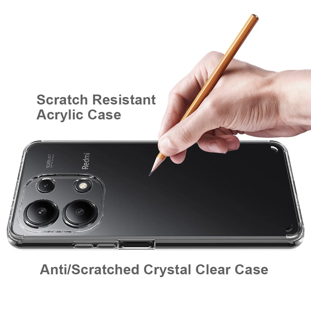 Xiaomi Redmi Note 13 4G-skal reptåligt TPU+akryl genomskinligt mobilskal
