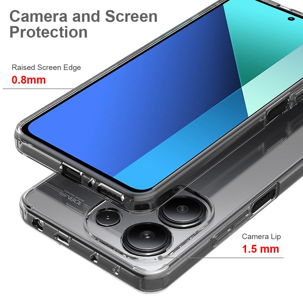 Xiaomi Redmi Note 13 4G-skal reptåligt TPU+akryl genomskinligt mobilskal