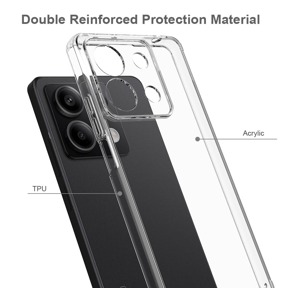 For Xiaomi Redmi Note 13 Pro 5G / Poco X6 5G Case TPU+Acrylic Transparent Mobile Phone Cover