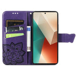 For Xiaomi Redmi Note 13 4G Leather Case Wallet Card Holder Butterfly Phone Cover