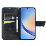Läderfodral med fjärilstryck och handledsrem för Samsung Galaxy A35 5G