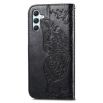 For Samsung Galaxy A35 5G Leather Case Butterfly Imprinted Phone Cover with Wrist Strap