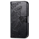 Läderfodral med fjärilstryck och handledsrem för Samsung Galaxy A35 5G