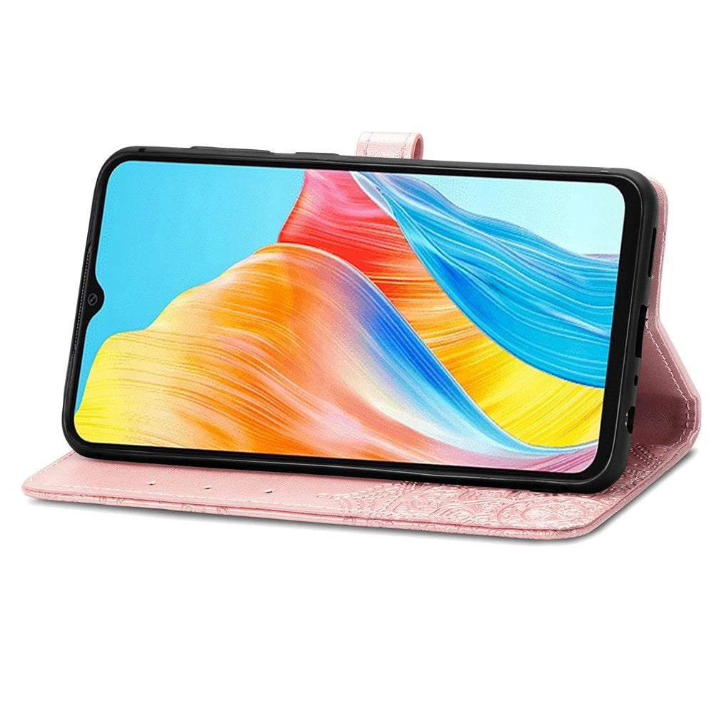 For Oppo A38 4G / A18 4G Case Mandala Embossed Stand PU Leather Phone Walelt Cover