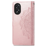 For Oppo A38 4G / A18 4G Case Mandala Embossed Stand PU Leather Phone Walelt Cover