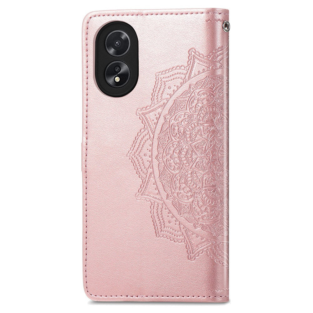 For Oppo A38 4G / A18 4G Case Mandala Embossed Stand PU Leather Phone Walelt Cover