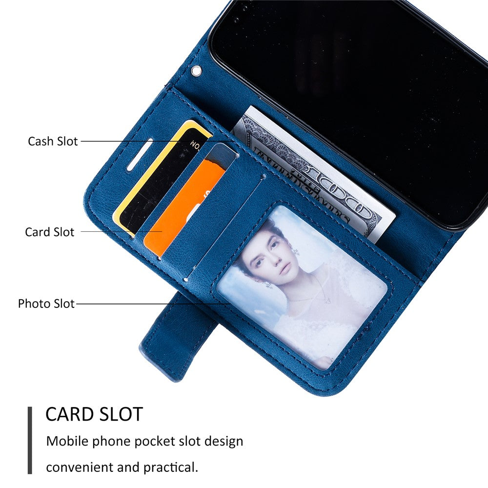 For iPhone 12 mini Case Wallet Leather Phone Cover Skin-touch Texture