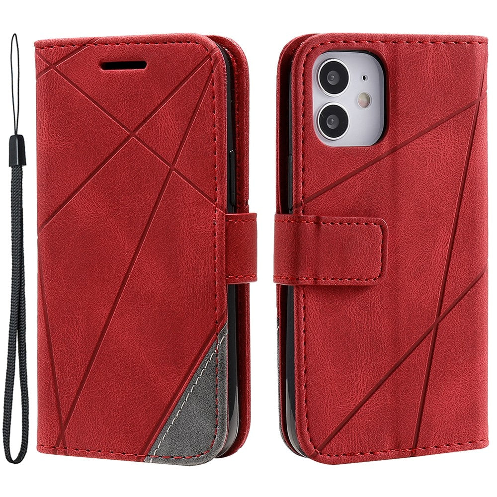 For iPhone 12 mini Case Wallet Leather Phone Cover Skin-touch Texture