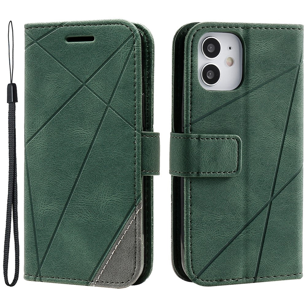 For iPhone 12 mini Case Wallet Leather Phone Cover Skin-touch Texture