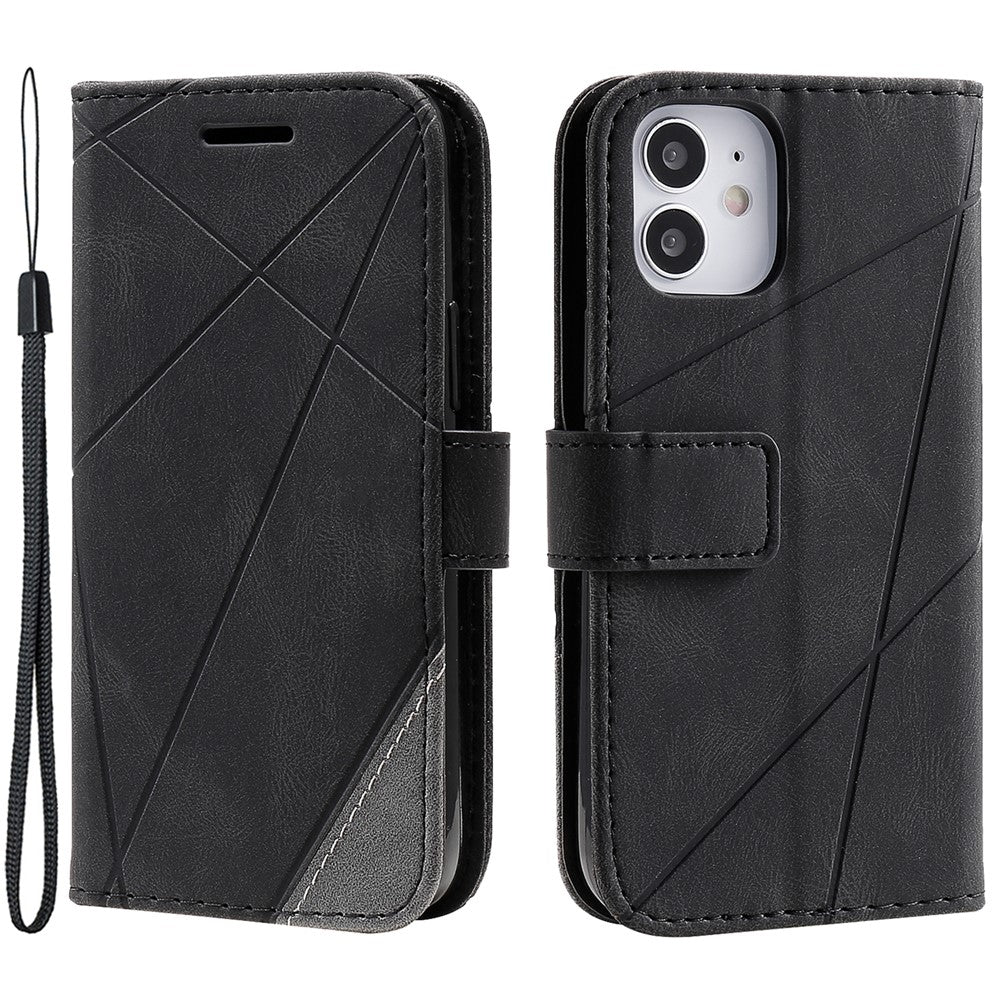 For iPhone 12 mini Case Wallet Leather Phone Cover Skin-touch Texture