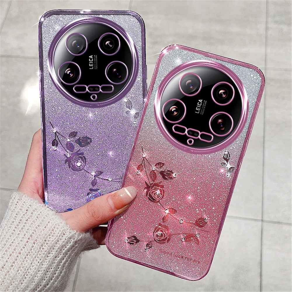 KADEM For Xiaomi 14 Ultra Case Glitter Sparkle Soft TPU Phone Cover with Lanyard