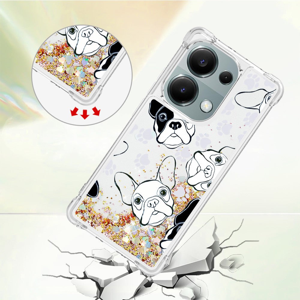 For Xiaomi Redmi Note 13 Pro 4G / Poco M6 Pro 4G TPU Case with Quicksand and Pattern Printed