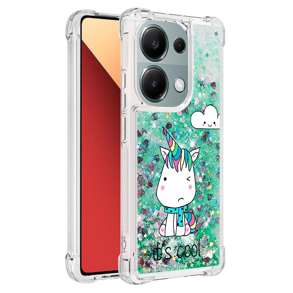 For Xiaomi Redmi Note 13 Pro 4G / Poco M6 Pro 4G TPU Case with Quicksand and Pattern Printed