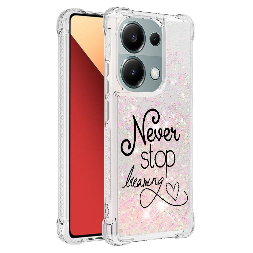 For Xiaomi Redmi Note 13 Pro 4G / Poco M6 Pro 4G TPU Case with Quicksand and Pattern Printed
