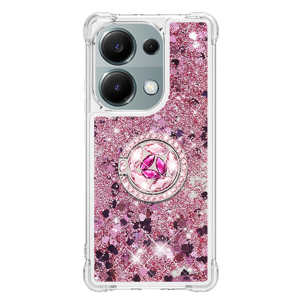 For Xiaomi Redmi Note 13 Pro 4G / Poco M6 Pro 4G TPU Case with Kickstand Quicksand Shockproof Cover