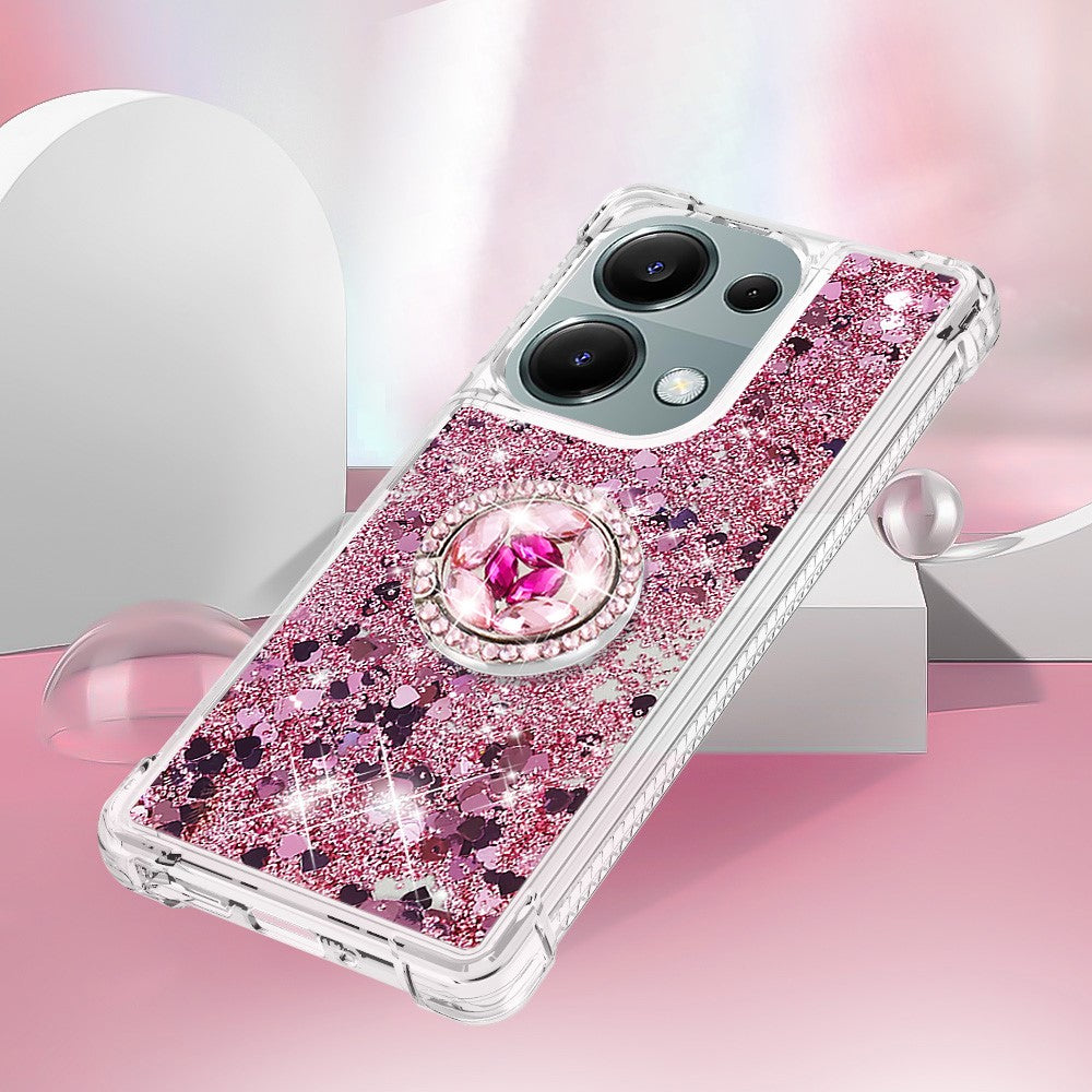 For Xiaomi Redmi Note 13 Pro 4G / Poco M6 Pro 4G TPU Case with Kickstand Quicksand Shockproof Cover