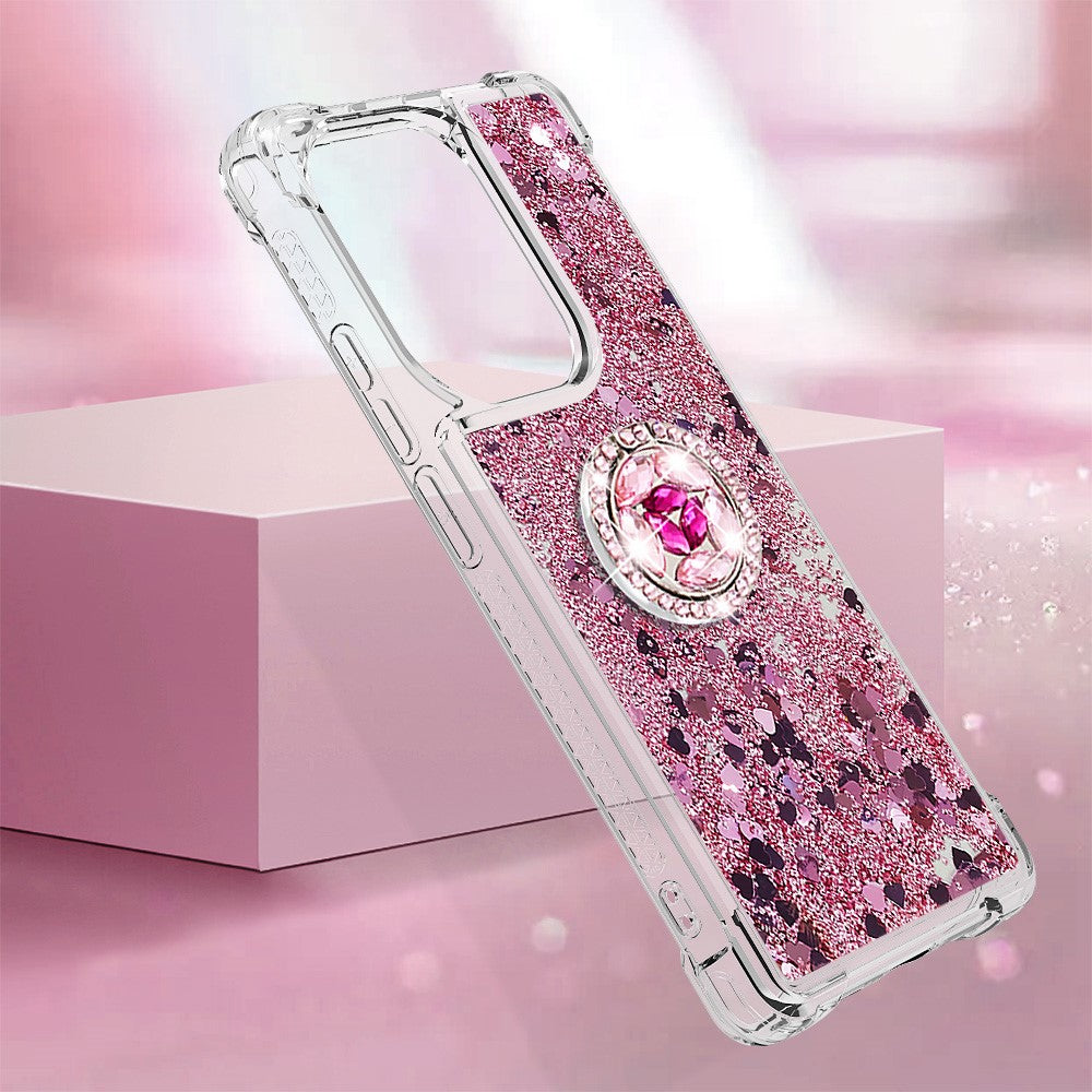 For Xiaomi Redmi Note 13 Pro 4G / Poco M6 Pro 4G TPU Case with Kickstand Quicksand Shockproof Cover