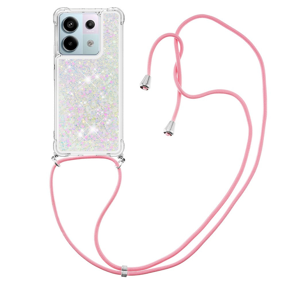 For Xiaomi Redmi Note 13 Pro 5G / Poco X6 5G TPU Case Quicksand Design Phone Cover with Lanyard