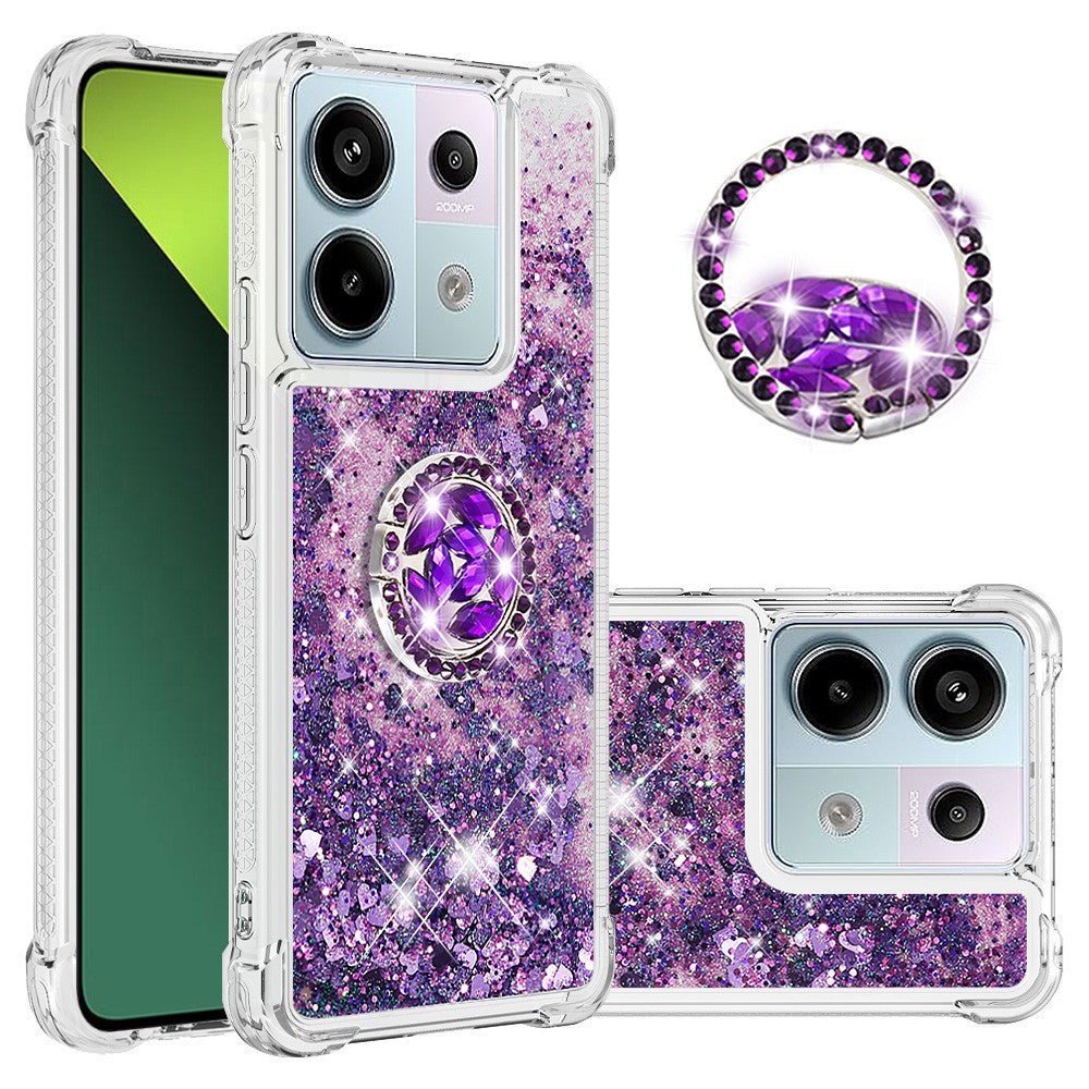 Xiaomi Redmi Note 13 Pro 5G / Poco X6 5G TPU-skal med stativ Quicksand stötsäkert fodral