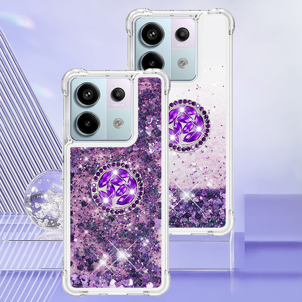 Xiaomi Redmi Note 13 Pro 5G / Poco X6 5G TPU-skal med stativ Quicksand stötsäkert fodral